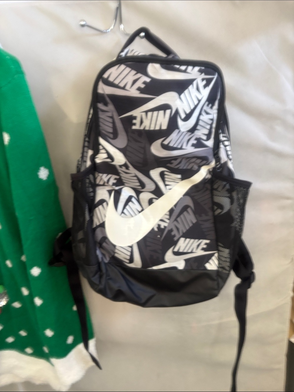Nike Black and White Graphic Swoosh Backpack